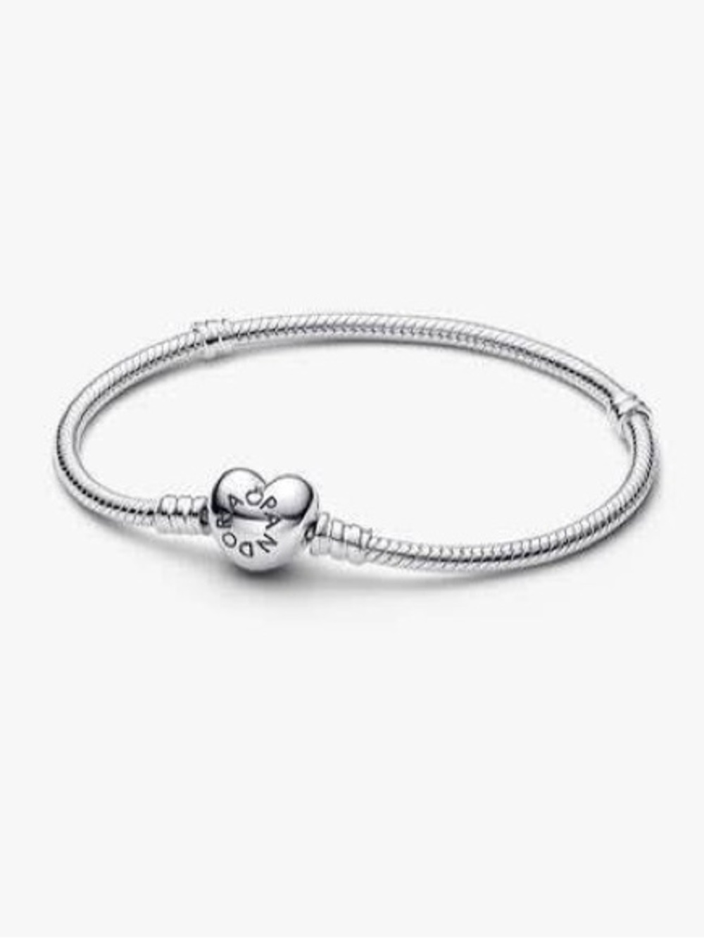 Pandora Moments Heart and Snake chain bracelet silver